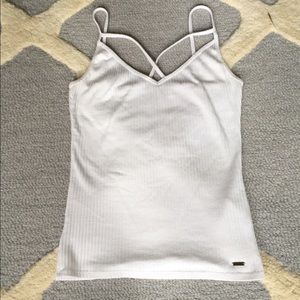 White Crisscross Tank Top